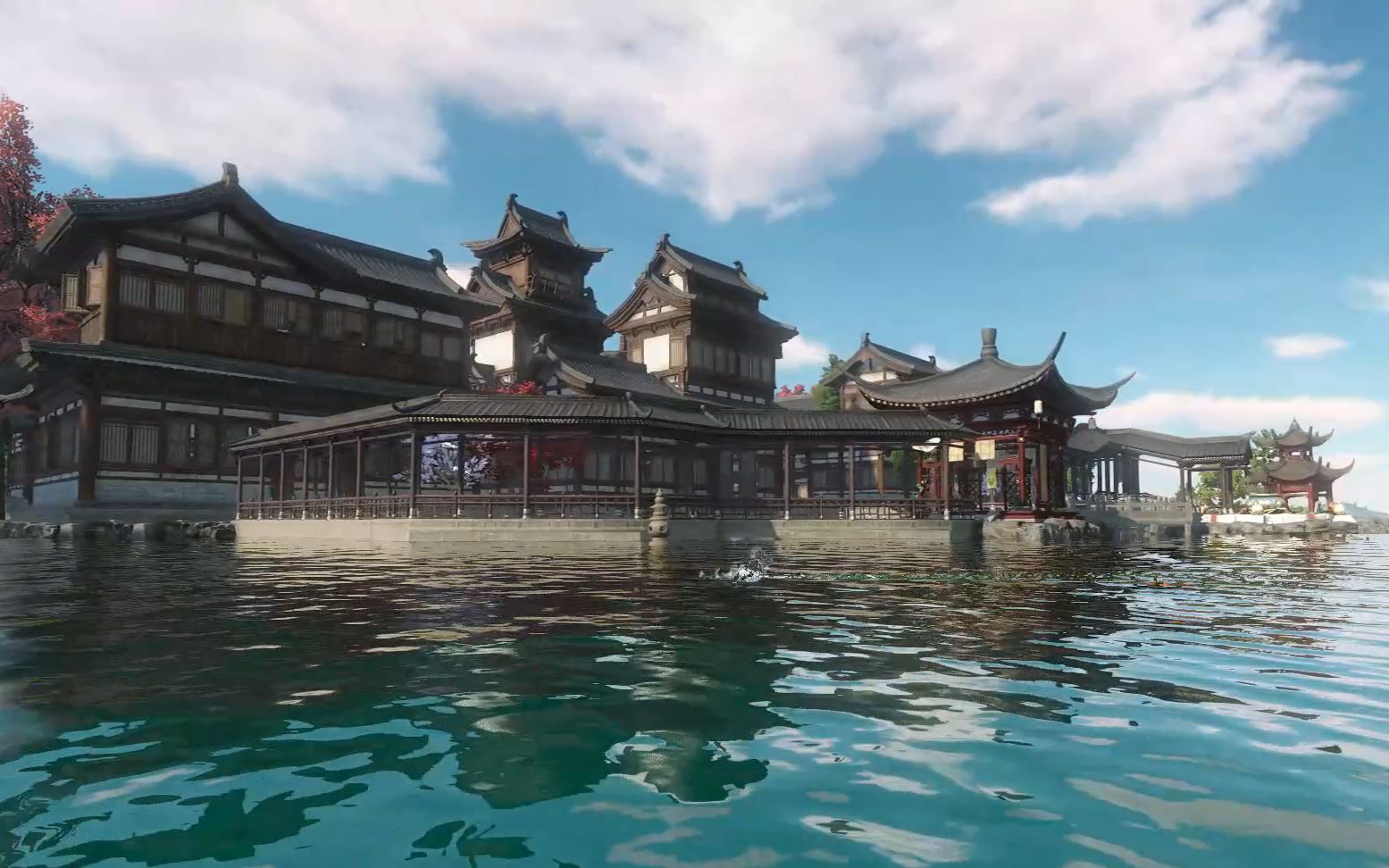 【逆水寒】庄园设计场 北方风格水上城镇速建