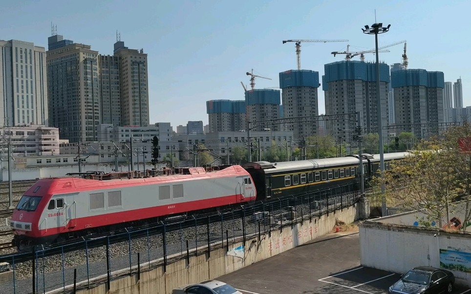 沈局沈段ss90084牵引k489次列车(山海关→佳木斯)进沈阳北站_哔哩哔哩