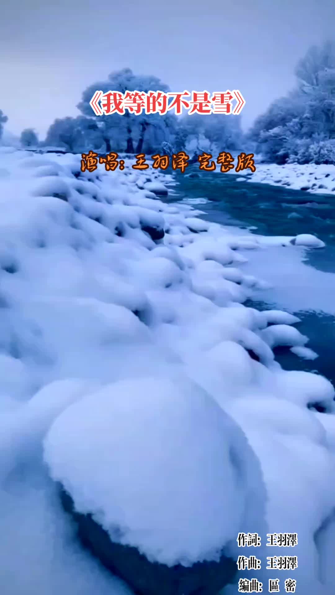 王羽泽《我等的不是雪》完整版~前世说好了在一起,今生却忘了在哪见;感情是过不去的劫,一半相逢一半离别...哔哩哔哩bilibili