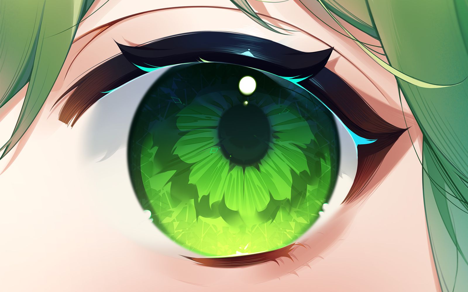 绿色瞳孔女孩图片