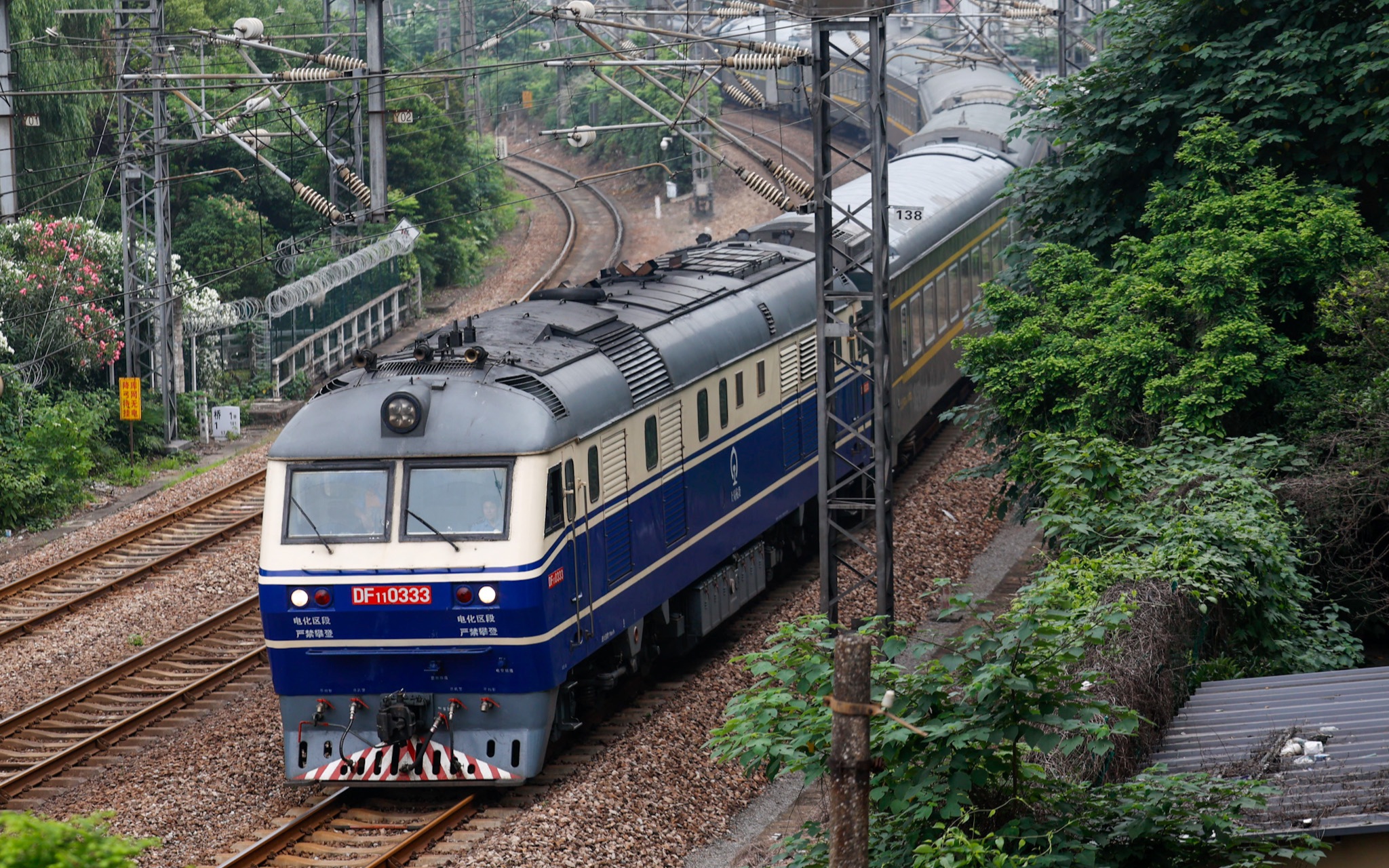 上局杭段df11 0333牵引0t7786次 沪昆绕行线 k1km 云雀苑 2023年5月31