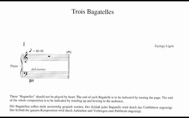 [图]［钢琴］Trois Bagatelles for Piano 三首钢琴小品 By György Ligeti 利盖蒂