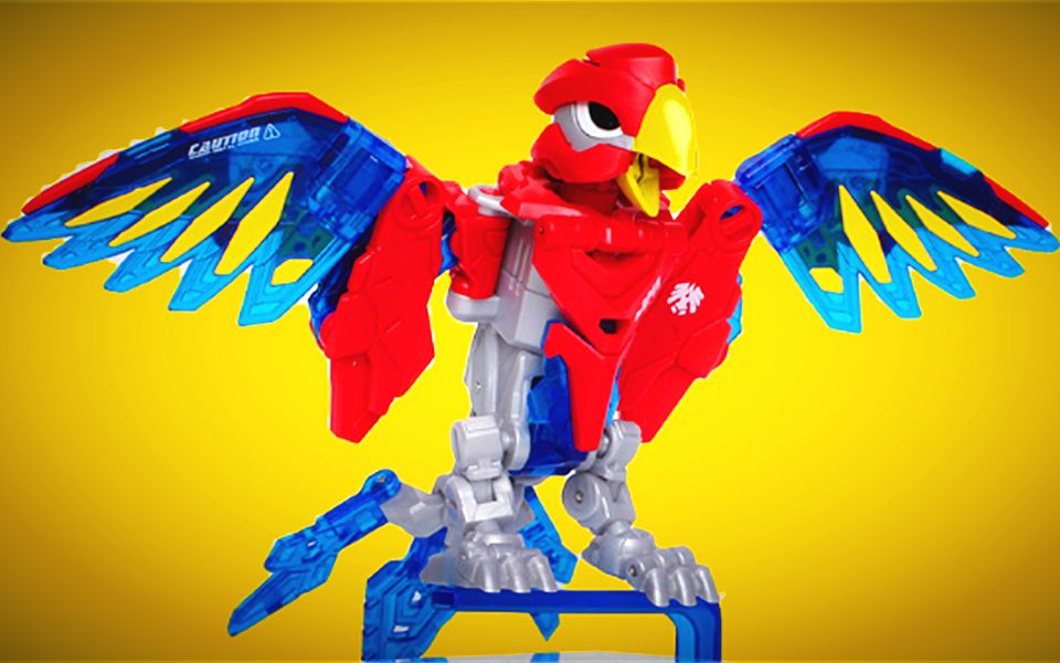 小津的非变形金刚玩具视频—52toys猛兽匣系列-红蓝配色小鹦鹉:回音爆