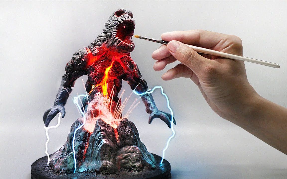 【场景技巧】创意场景 如何制作一个有着闪电的火山泰坦的场景