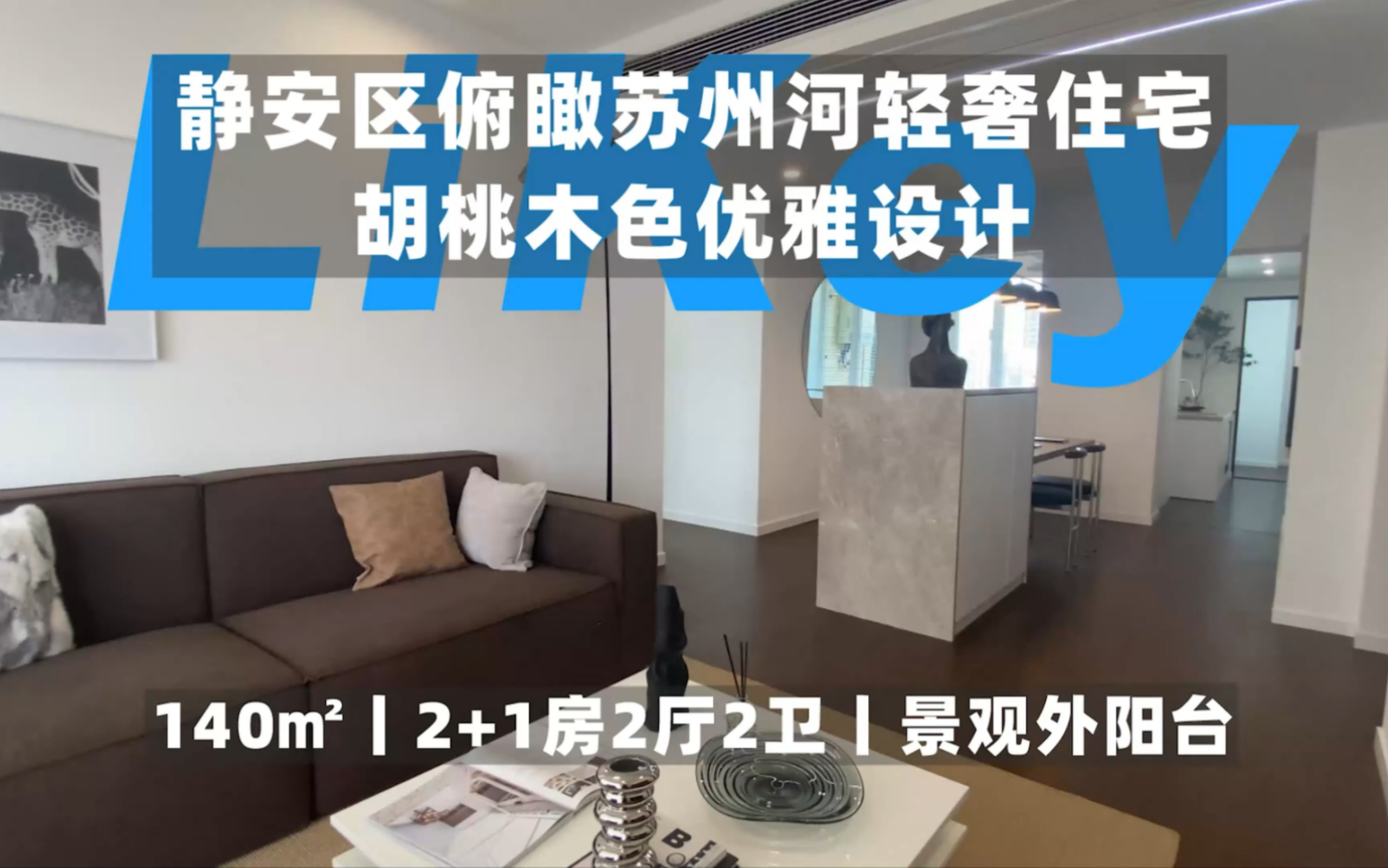 静安区胡桃木色雅致住宅,苏州河畔城市景观丨ROOM TOUR哔哩哔哩bilibili