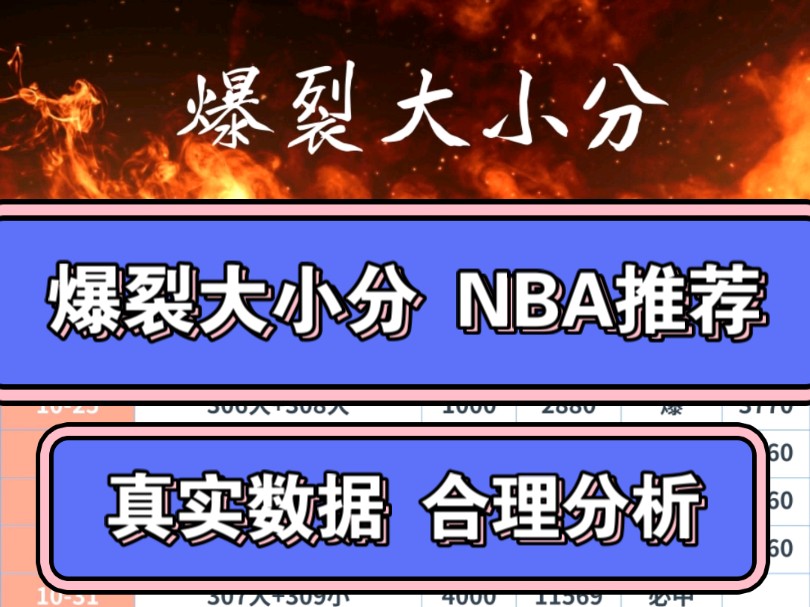 爆裂大小分推荐 竞彩篮球推荐 NBA推荐 连黑之后必是连红 今晚必须止黑哔哩哔哩bilibili