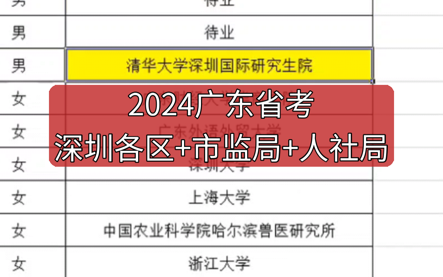 24深圳 广东省考 录用公示哔哩哔哩bilibili