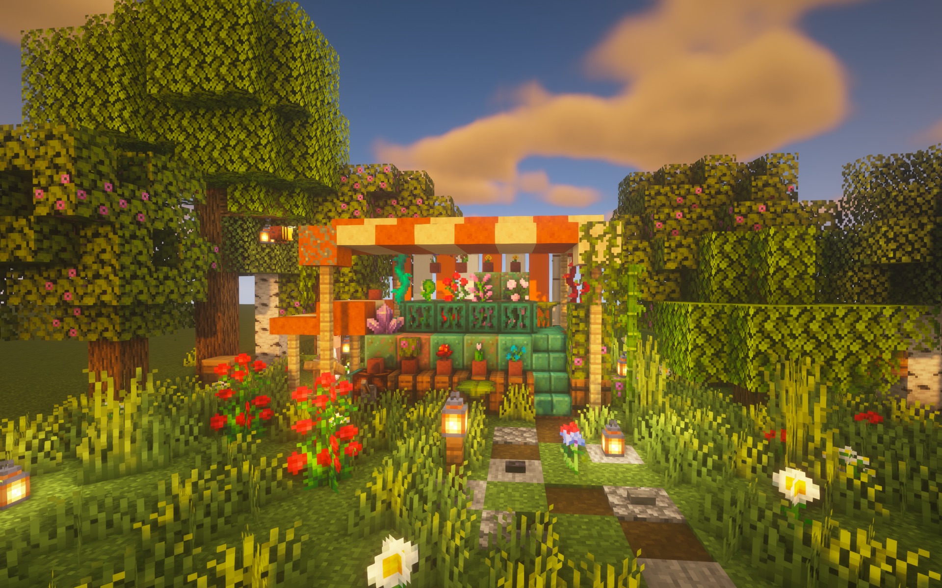 【minecraft建筑】小花铺子_我的世界