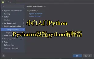 Download Video: Python入门学习；pycharm如何设置python解释器？