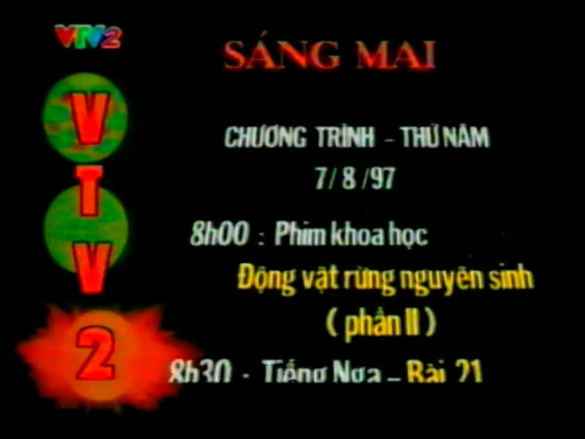 [图]VTV2《新闻》片段、天气报告及明天早上节目预告（1997.08.06）