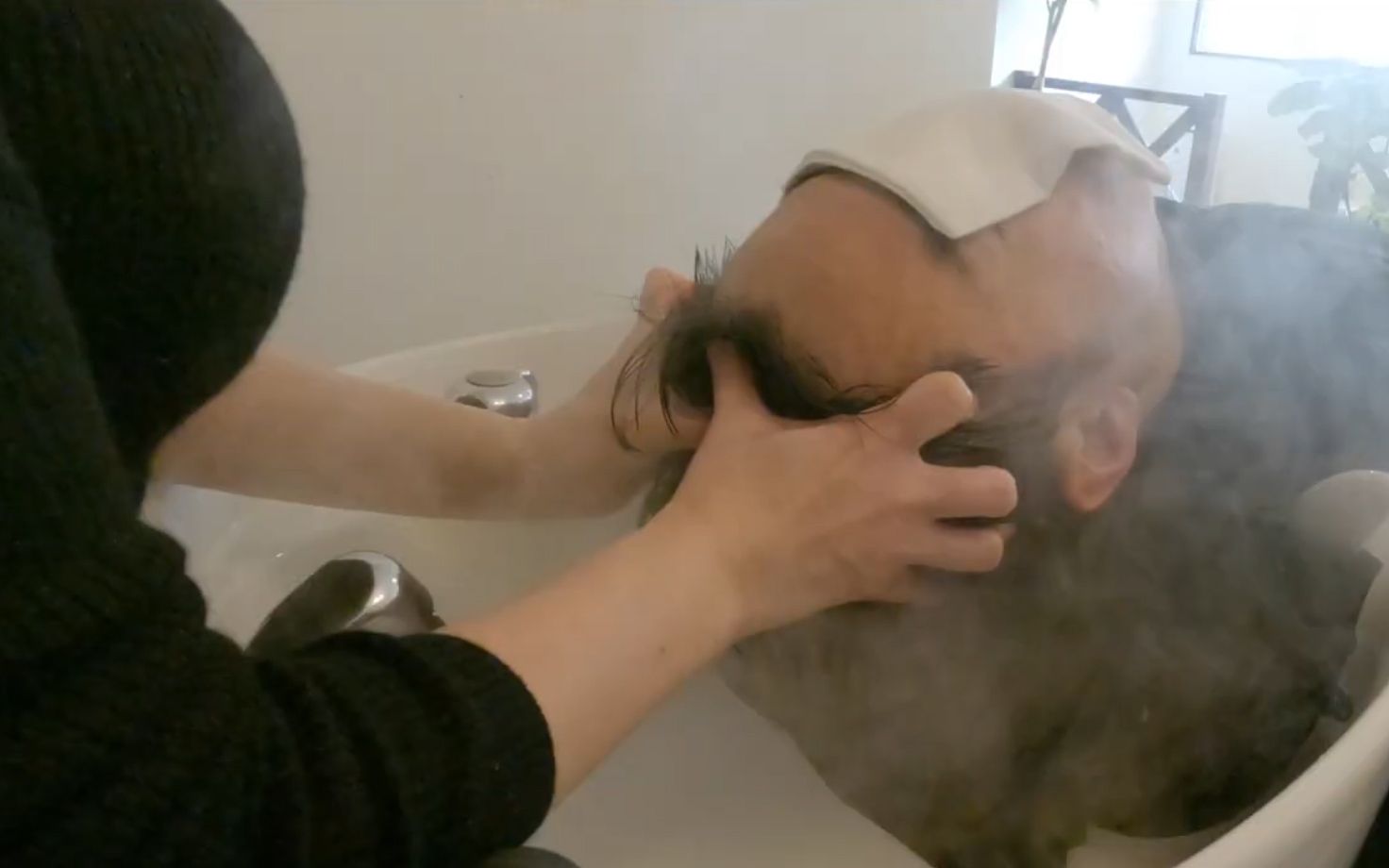 日本洗头洗发按摩 看着就很舒服很享受
