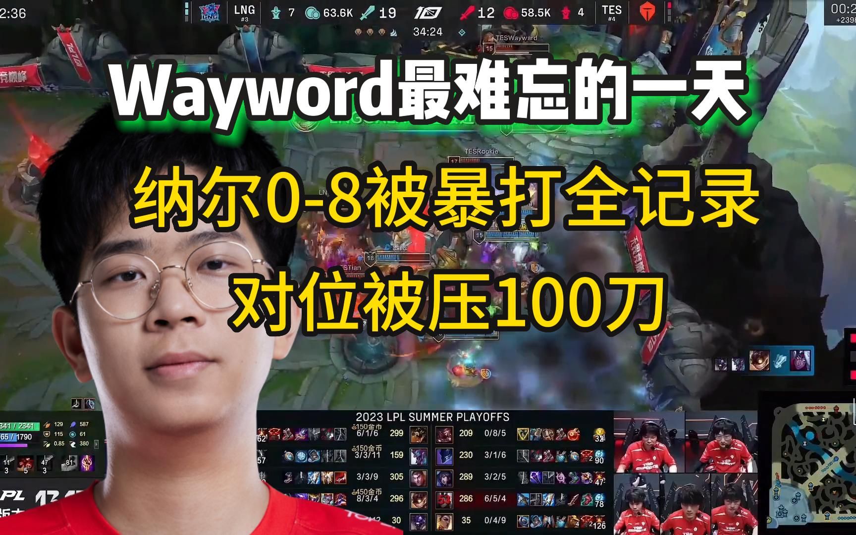 Wayword最难忘的一天!绝活纳尔被打成08,对位被压100刀!网络游戏热门视频