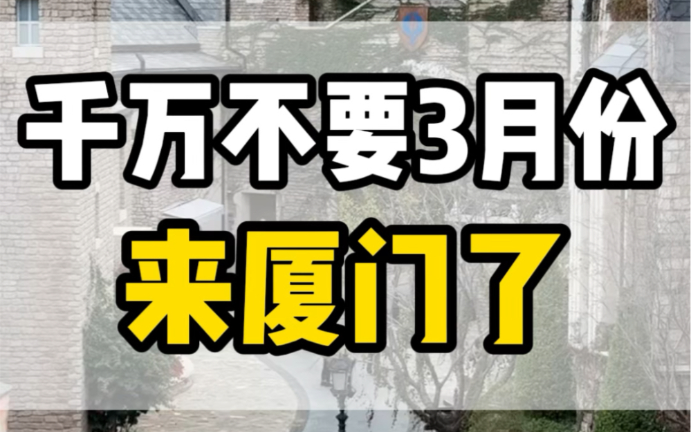 千万不要3月份来厦门了,因为此时过来人少景美体验感最好,如果您一定要来,那就准备好800块和五天时间,其他的交给我就好哔哩哔哩bilibili