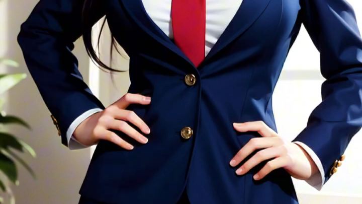 ai美女系列壁纸第1期——穿西装打领带