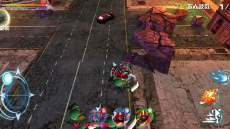 《机战王》游戏:火焰王在废墟中大战白灵象