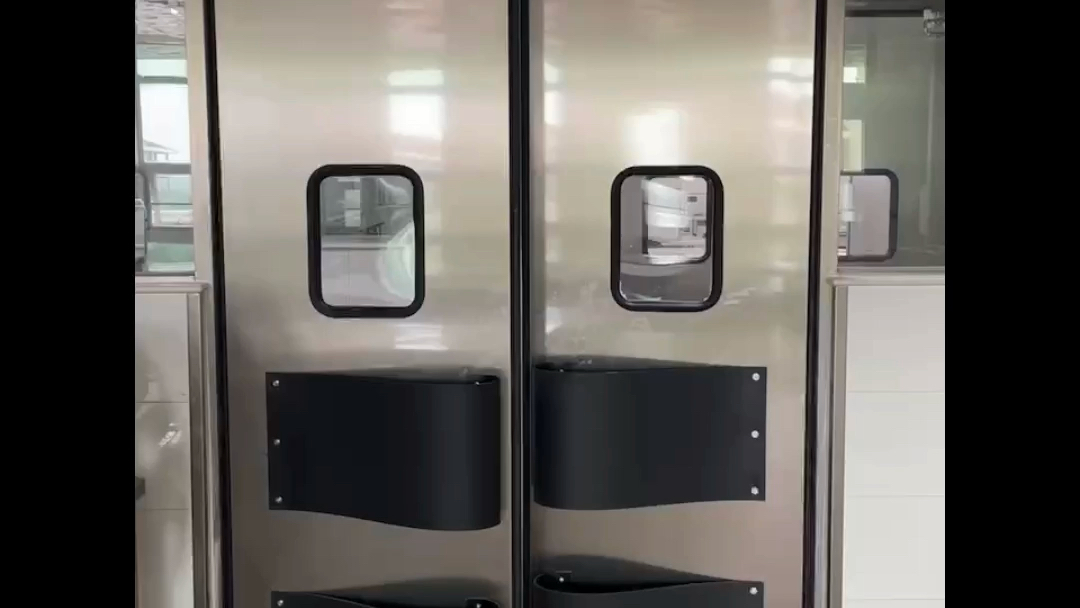 钢制自由门不锈钢pe防撞自由门医院冷库车间双开向自动回弹复位门