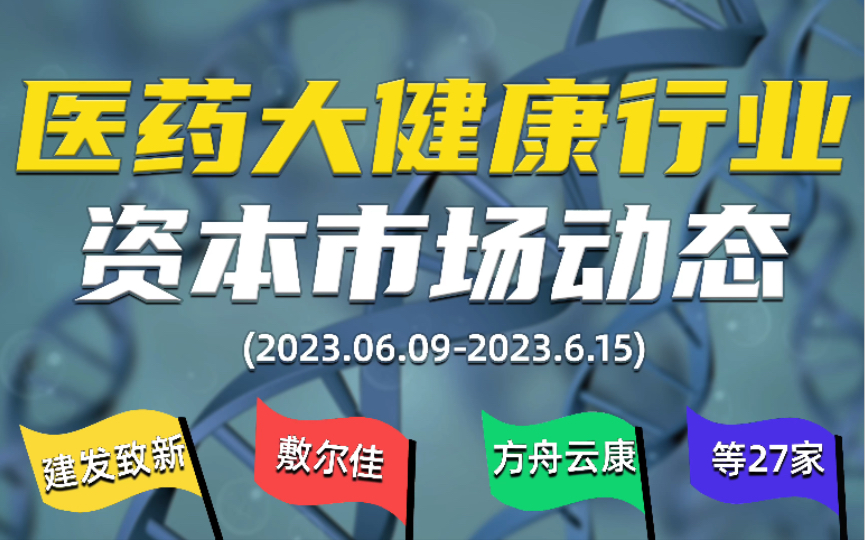 医药大健康行业资本市场(IPO、一级市场融资)动向大盘点【第3期】哔哩哔哩bilibili