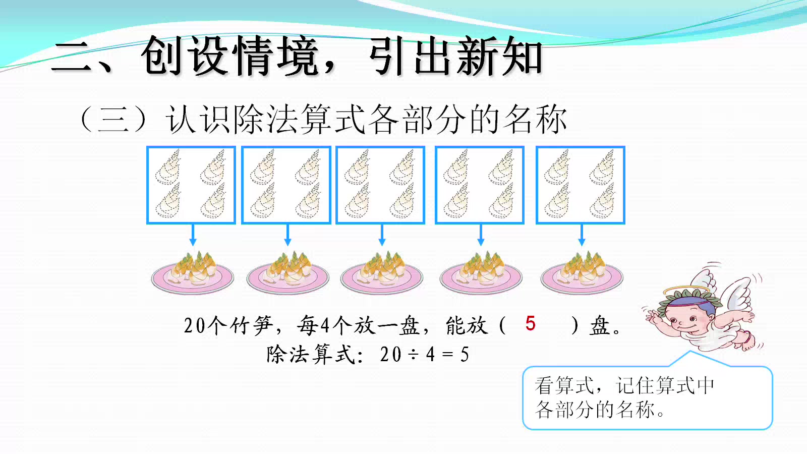 小学数学二年级下册第二单元《表内除法(一)》除法例5除法算式各部分的名称哔哩哔哩bilibili