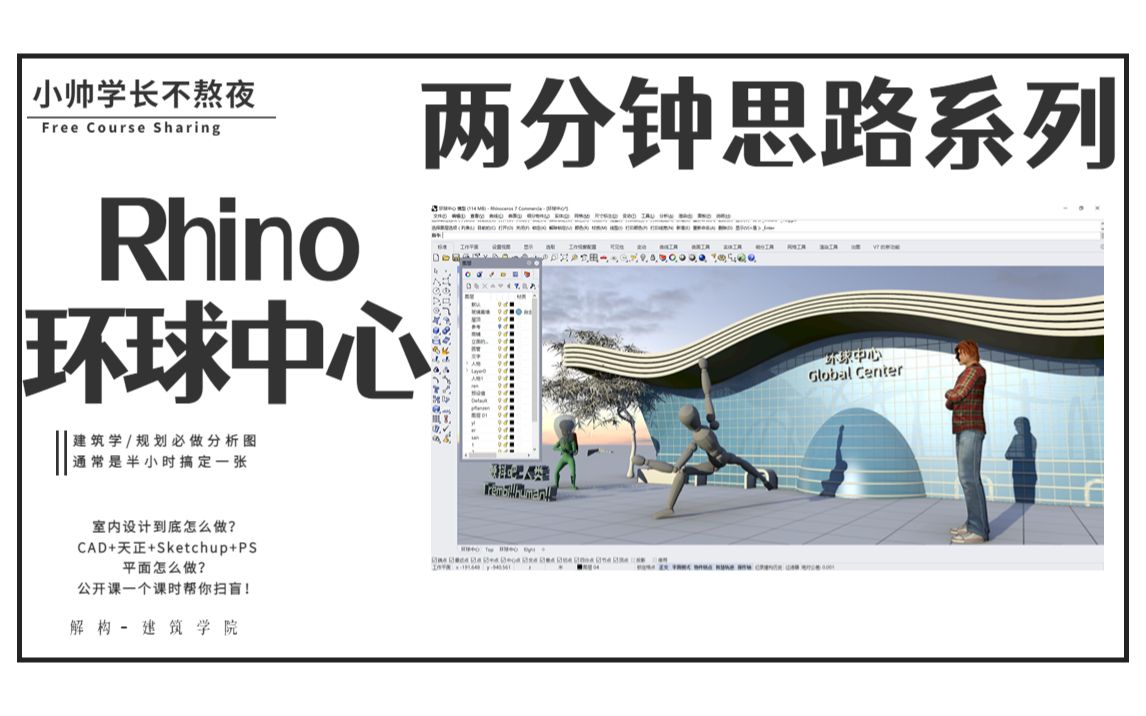 【两分钟思路系列】Rhino 犀牛7.0建模—成都环球中心!哔哩哔哩bilibili