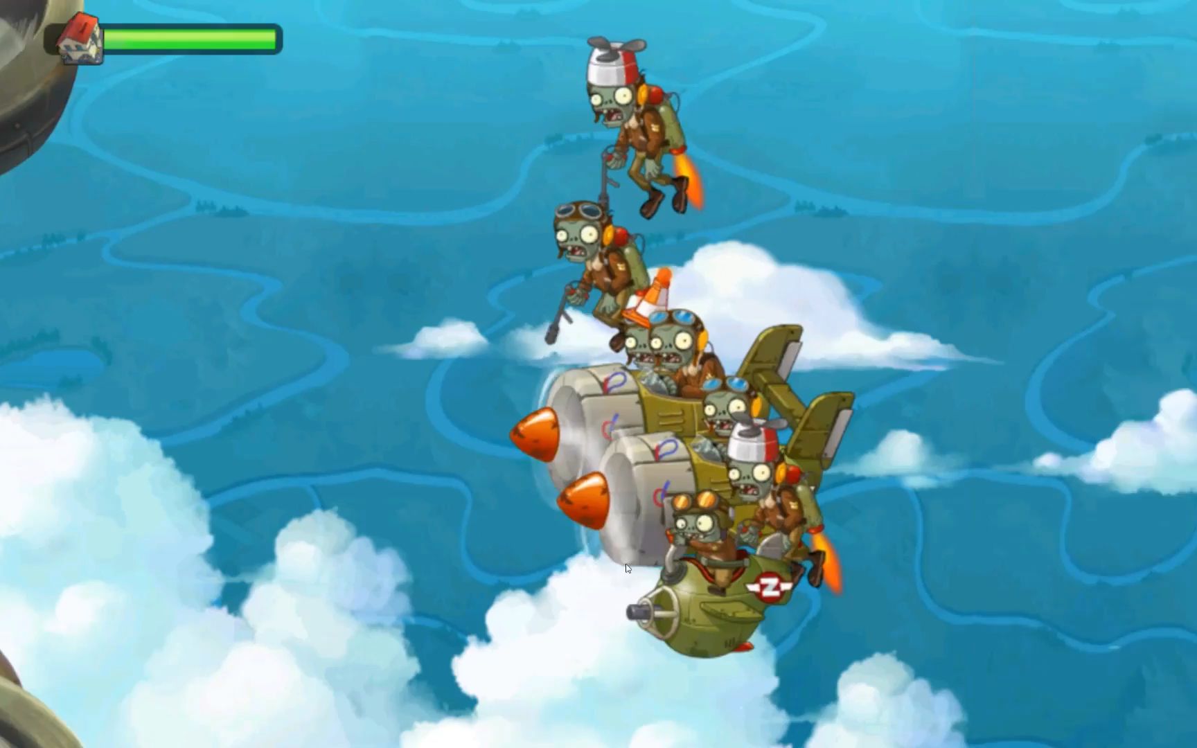 植物大战僵尸2:天空之城第九天收集阳光种植植物抵挡僵尸的入侵_哔哩