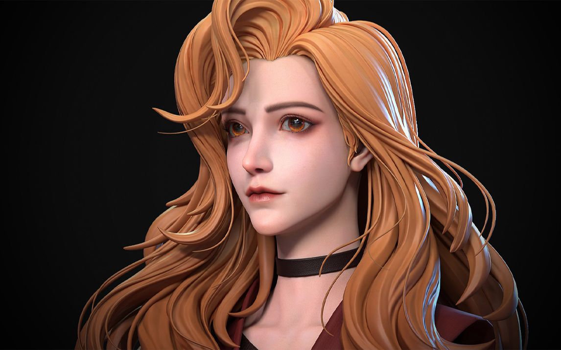 zbrush入门教程:欧美女性人物角色建模零基础高模雕刻/上色教程