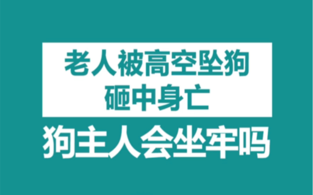 老人被高空坠狗砸中身亡,警方已介入,狗主人会坐牢吗?哔哩哔哩bilibili