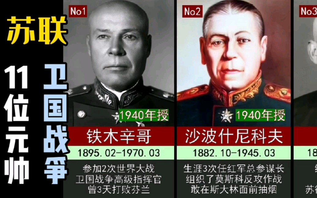 苏联11位元帅和卫国战争乌拉