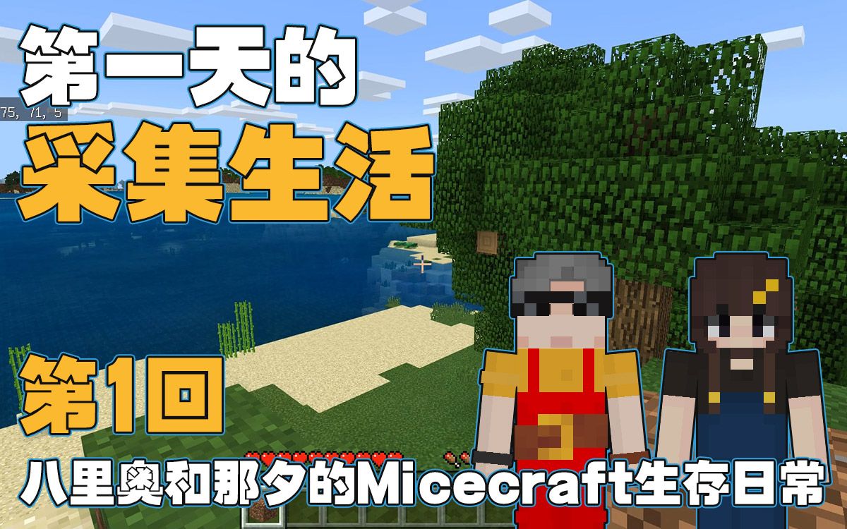 【我的世界】第1回 第一天的采集生活 八里奥和那夕的Minecraft双人联机生存日常实况 | BalioGame Minecraft 基岩版哔哩哔哩bilibili