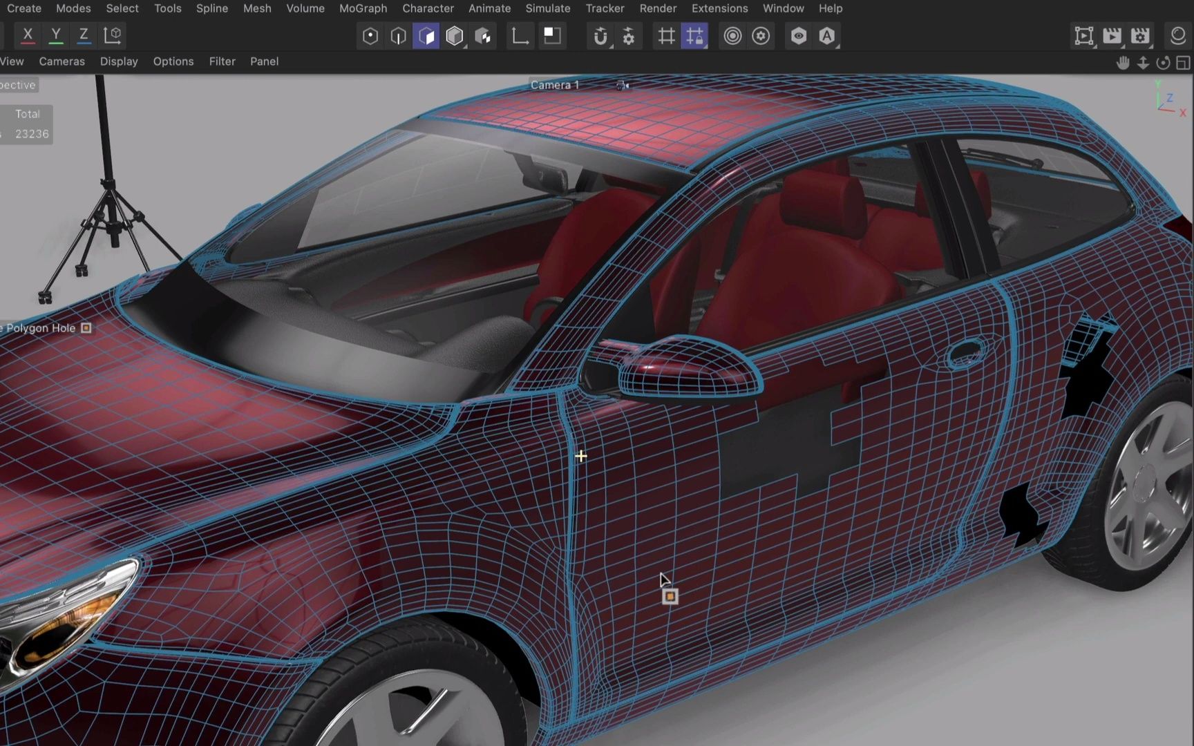 [图]#C4DQuickTip 39- How to close polygon holes with a grid in Cinema 4D