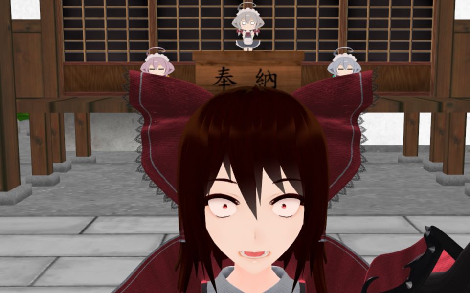 东方mmd灵梦因为赛钱箱被阿妈退治了