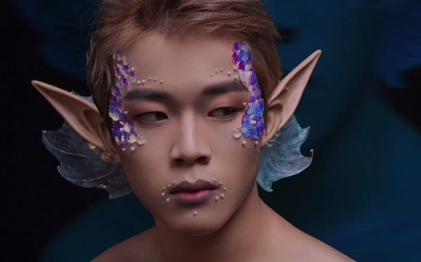 泪=累李孟羲·小梦广告助手鲛人妆