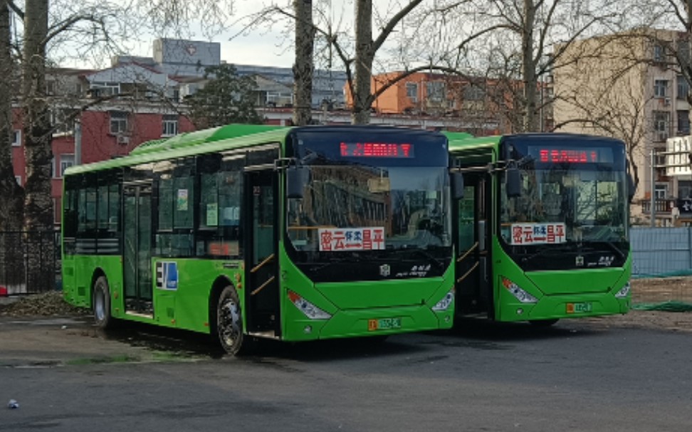 北京宝城公交郊80路十米中通纯电动车运行视频_哔哩哔哩_bilibili