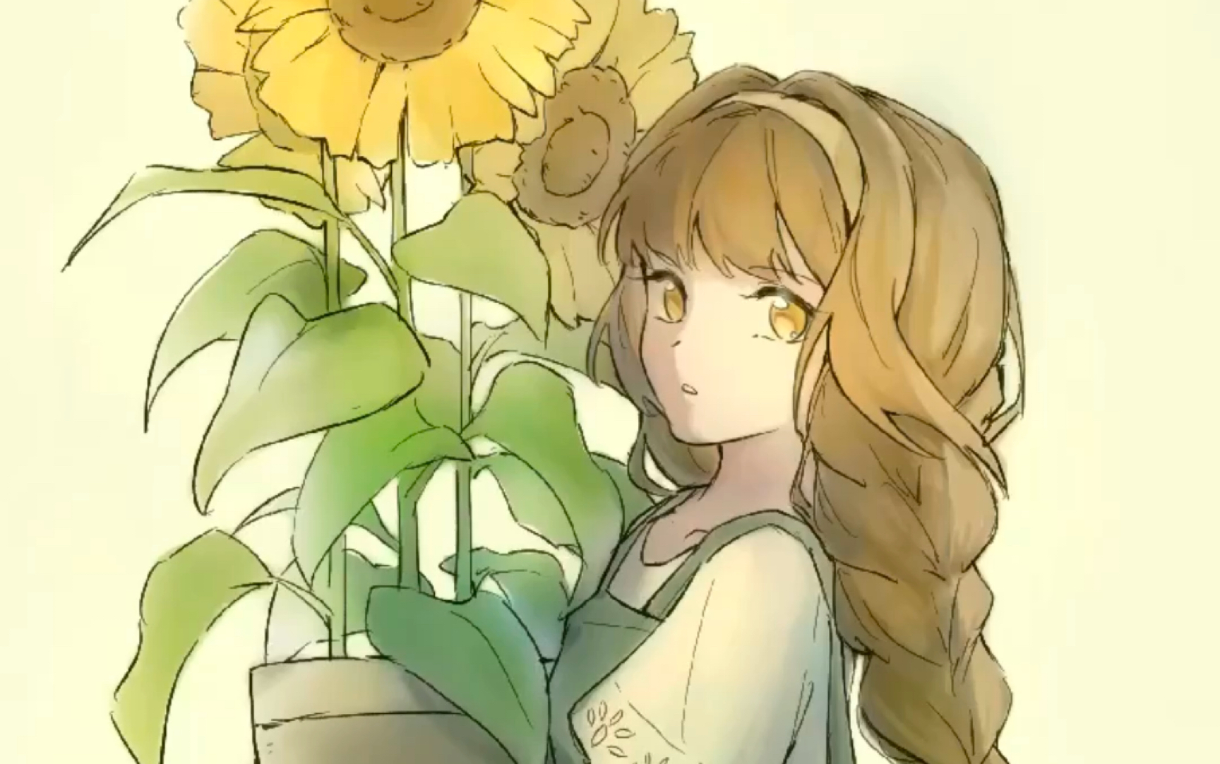 【绘画过程】少女与向日葵