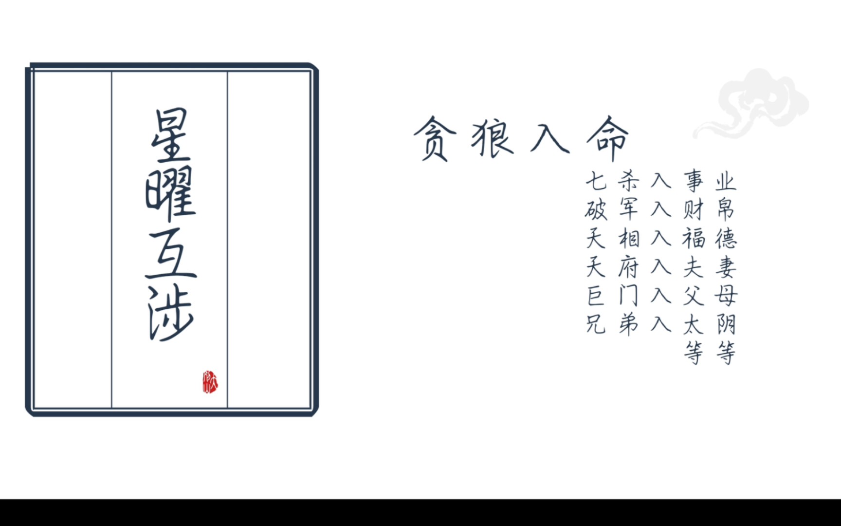 紫微斗数贪狼入命深化:七杀入事业,破军入财帛,天相入福德,巨门入父母等等哔哩哔哩bilibili