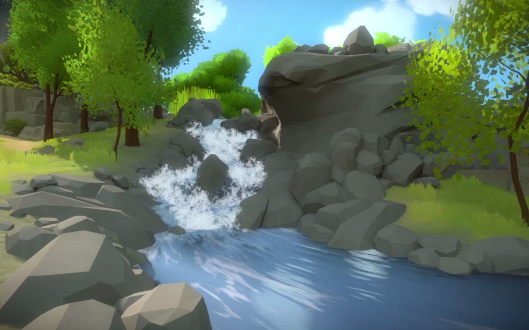 【白噪音】水流湍急的瀑布旁 | 游戏 见证者 环境