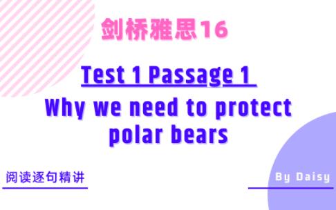 [图]剑桥16雅思阅读精讲 C16T1P1 Why we need to protect polar bears