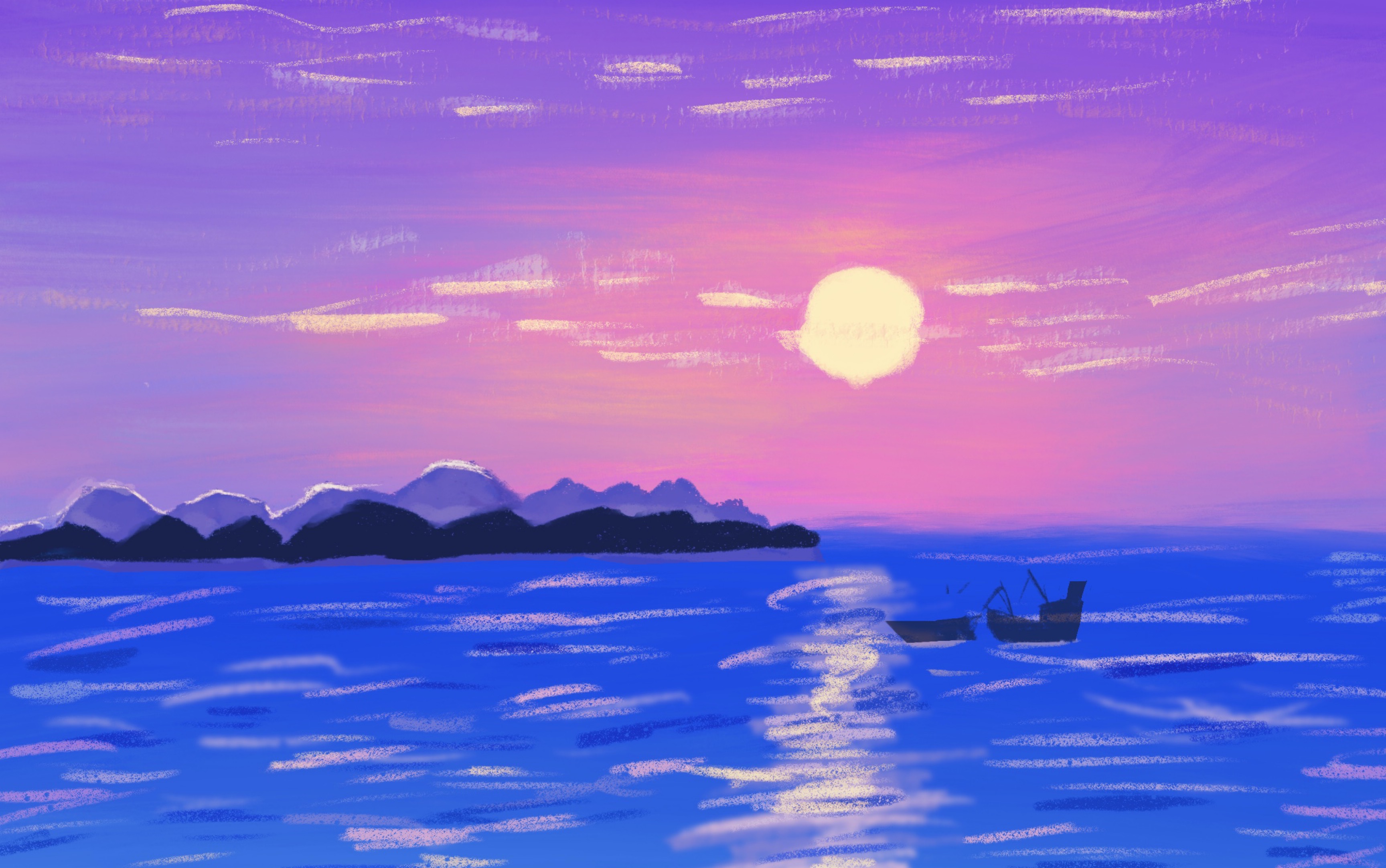 今天自己摸索了一下风景速涂用procreate,照片是在网上找的,笔刷是