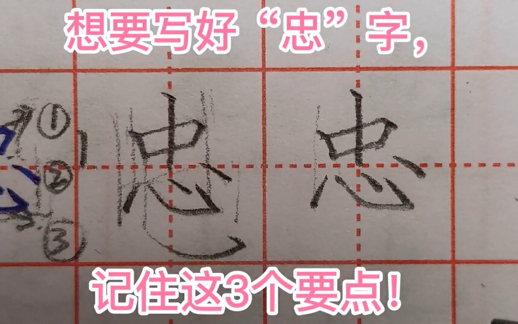 想要写好“忠”字,老师讲的这3个要点,千万要记住!哔哩哔哩bilibili