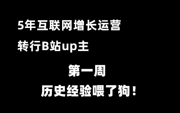 5年互联网增长运营,离职转行B站up主哔哩哔哩bilibili