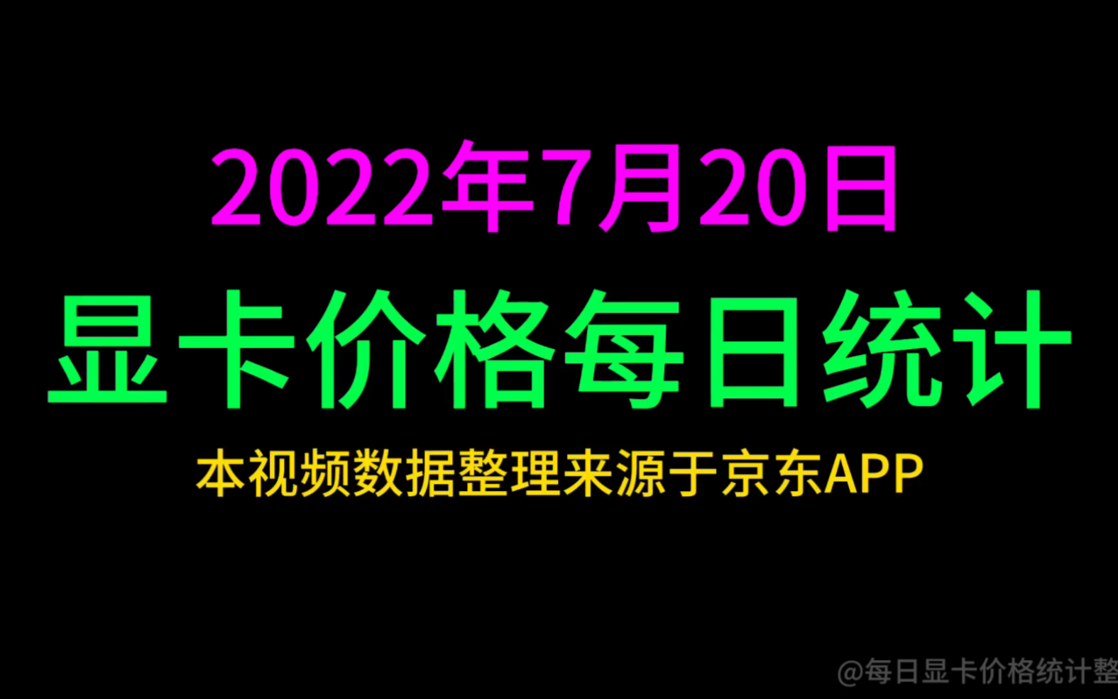 2022年7月20日最新显卡价格统计,N卡个别型号3060ti以及3090ti有微小跌幅,A卡整体变化不大哔哩哔哩bilibili