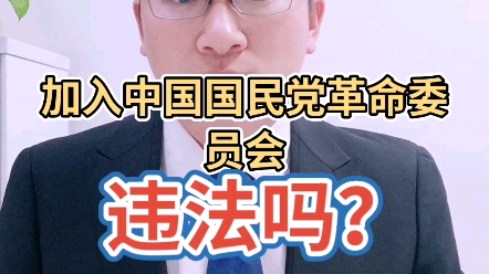 加入中国国民党革命委员会违法吗?哔哩哔哩bilibili