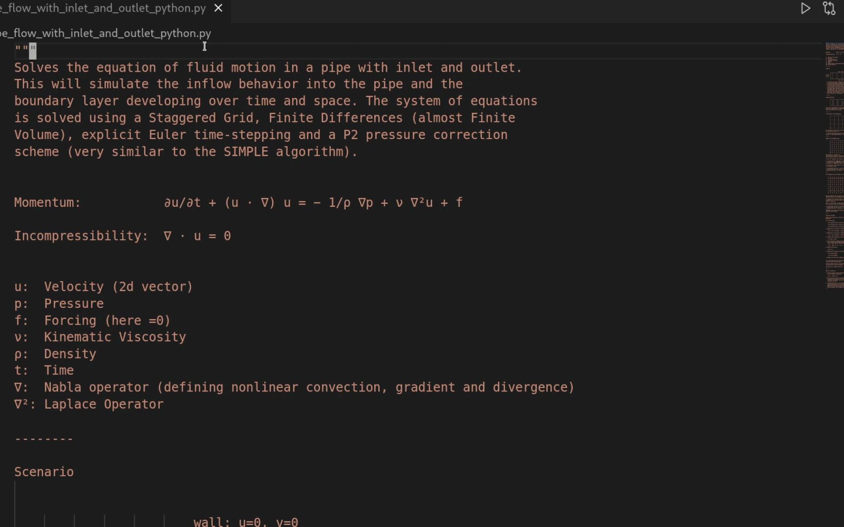 [图]Simulating Pipe Flow on a Staggered Grid in Python with Inflow & Outflow