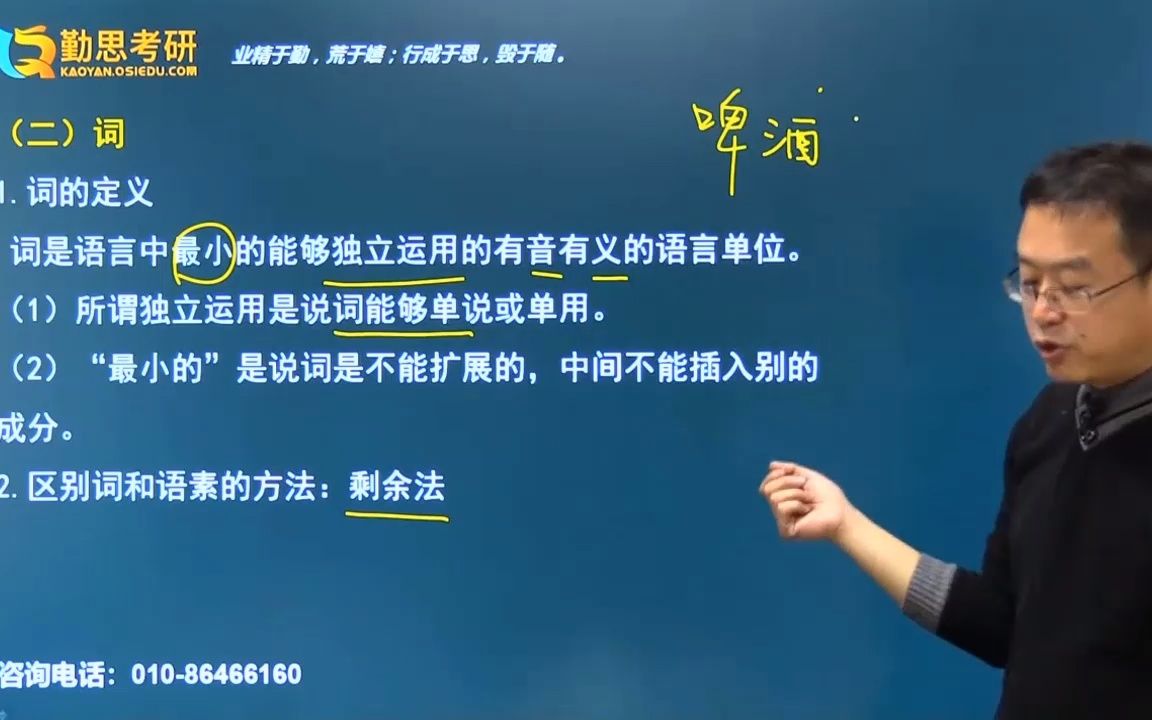 《现代汉语》黄廖版知识点解析之词、词与短语、词与语素与文字哔哩哔哩bilibili