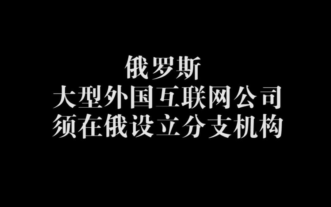 俄罗斯:大型外国互联网公司须在俄设立分支机构哔哩哔哩bilibili