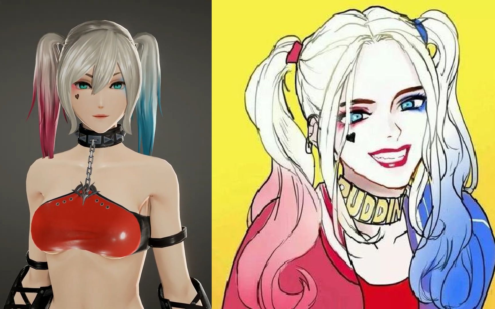 噬血代码cos捏人教程之小丑女哈莉奎茵dc蝙蝠侠