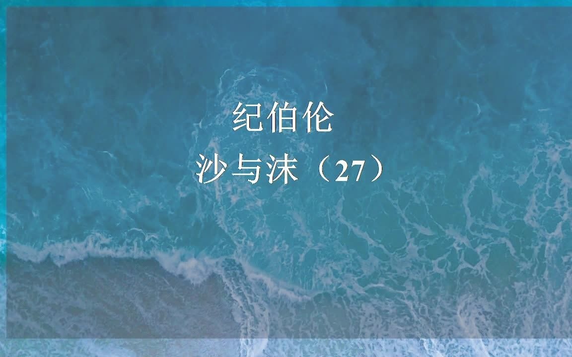 每日夜读day208:纪伯伦 沙与沫27哔哩哔哩bilibili