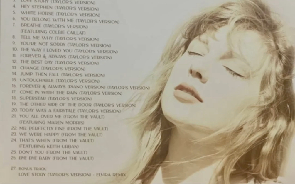 【taylor swift】fearless重录金胶bye bye baby