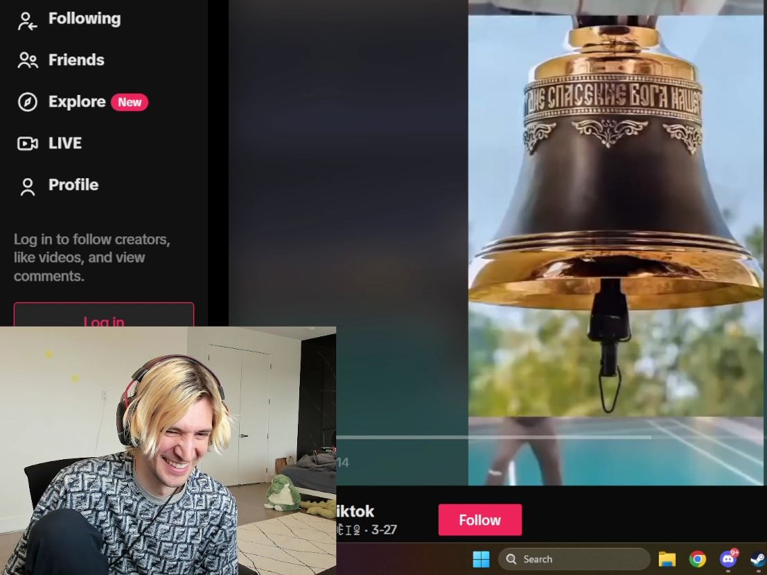 xqc难绷打羽毛球发出敲钟声音