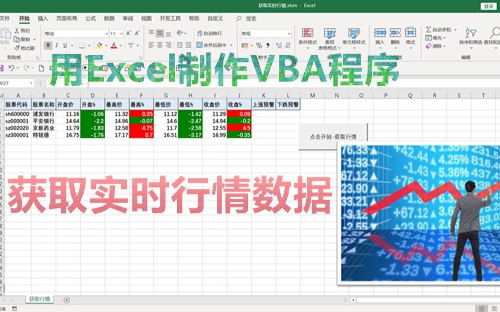 【Excel VBA 学习实例】—用Excel制作连接网络数据获取实时行情的VBA程序哔哩哔哩bilibili