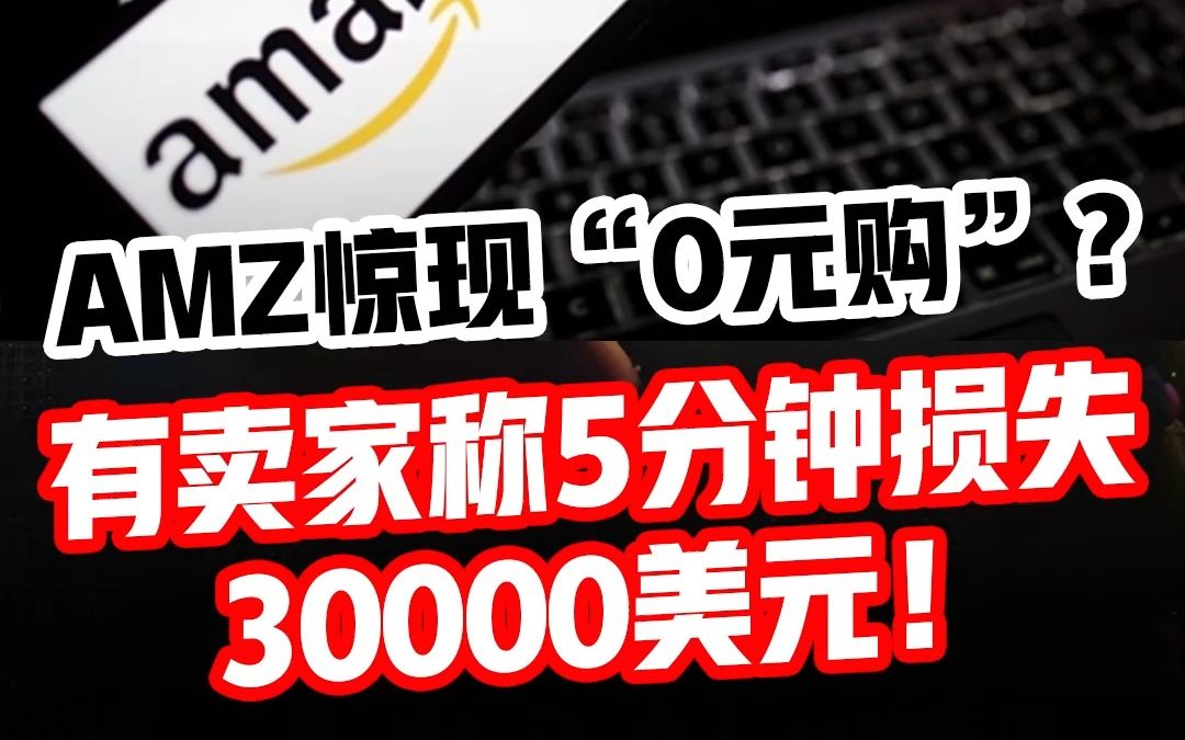 亚马逊惊现“0元购“?有跨境卖家称5分钟损失30000美元!哔哩哔哩bilibili